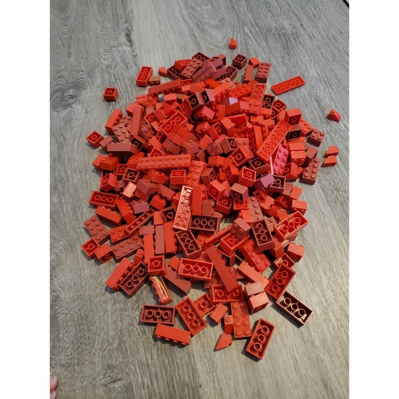 Mega Bloks Bricks Lot Blocks Red 1 Pound Mix Interlocking Building Toys - Picture 1 of 3
